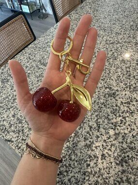 Cherry Keychain Bag Charm for Purses–Cute Keyring Accessories for Women